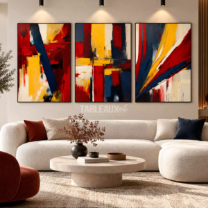 Incandescence : Triptyque Abstrait Contemporain
